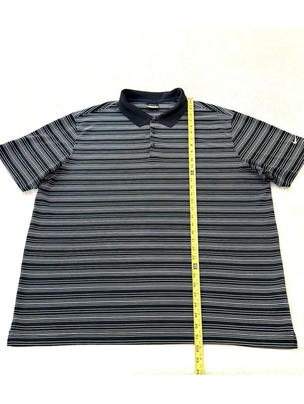 Nike Golf Dri-FIT Polo Shirt Men’s XXL Black White Striped Short Sleeve